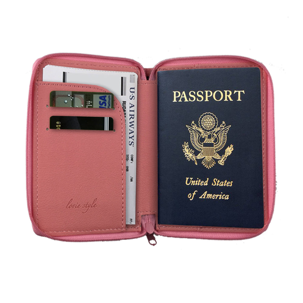 Classic Passport Holder with Full Zipper Closure "The Lovie"